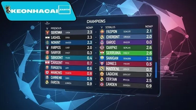 Bảng xếp hạng Champions League theo vòng đấu