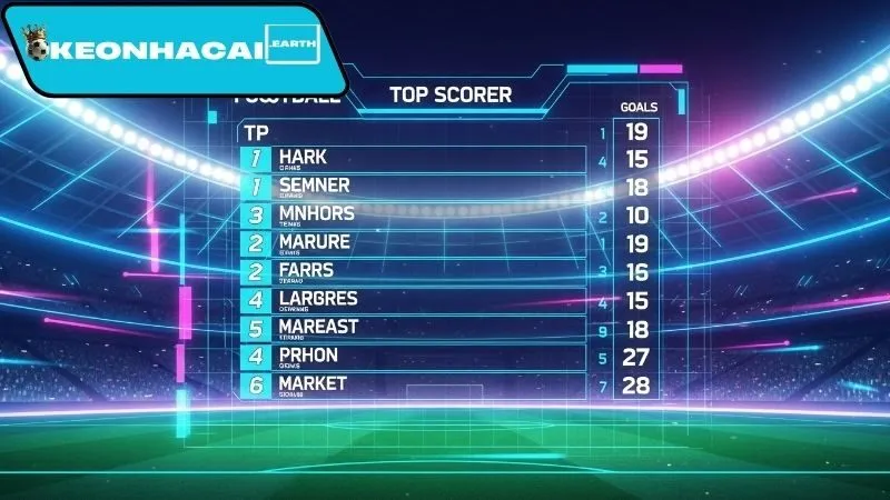 Bảng xếp hạng ghi bàn theo giải đấu